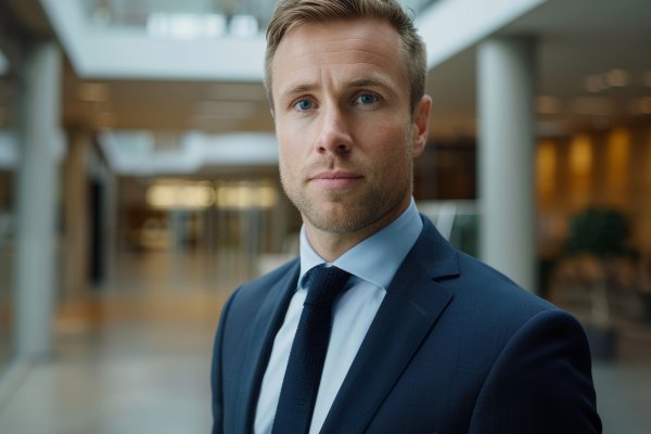Confident Businessman In Modern Office Building 53188369 Medium